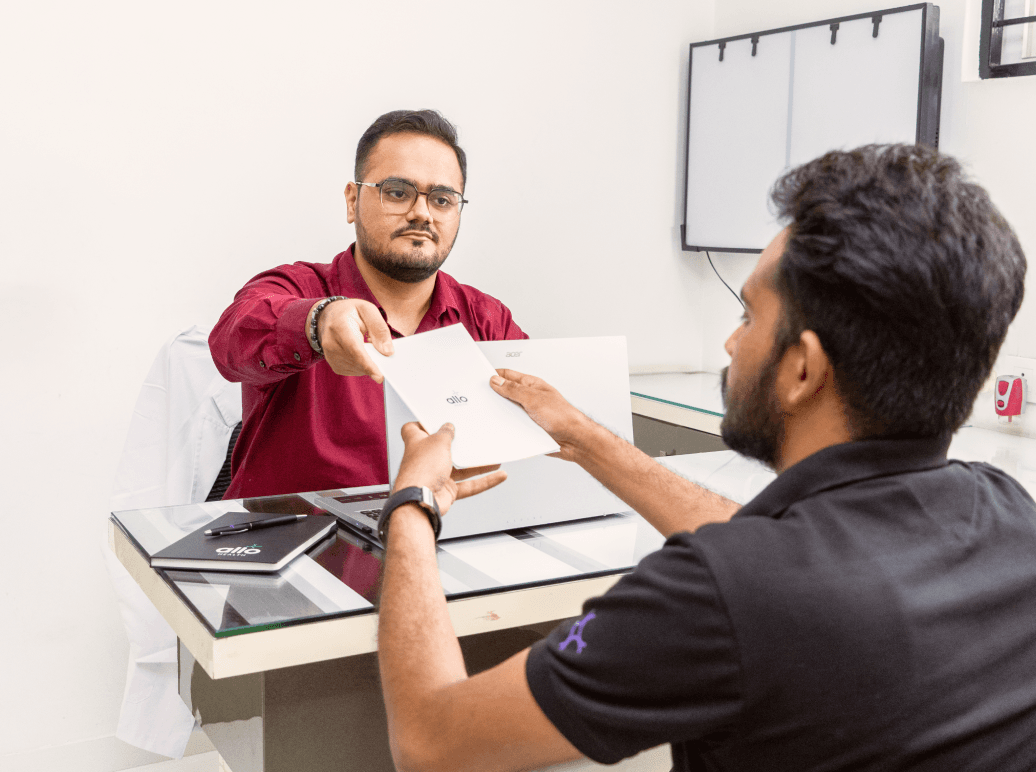 Doctor consulting with patient